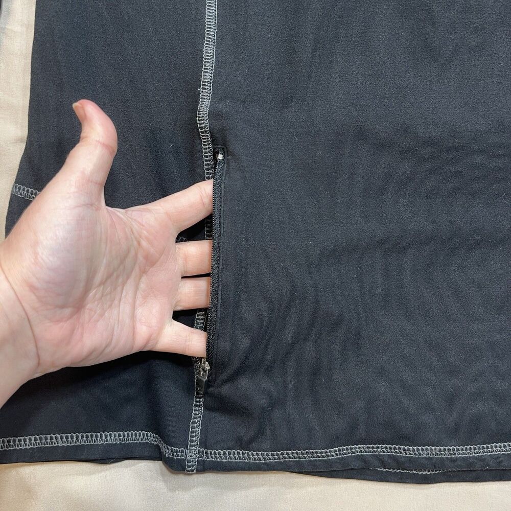 Kirkland Signature Women's Size L Black 1/4 Zip Active Hoodie Thumbholes - Picture 9 of 9